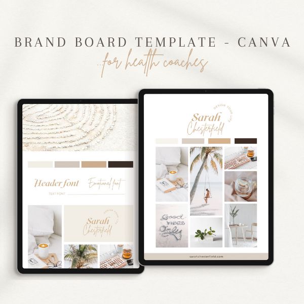 A brand board template is a simple and effective place to start to build your online brand. DIY your own brand.